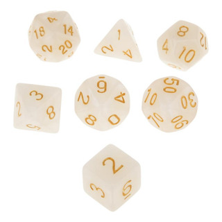 Jjj 7pcs Juegos De Dados Multi Caras D4-d20 Perla Con 16mm Jjj 7pcs Juegos De Dados Multi Caras D4-d20 Perla Con 16mm