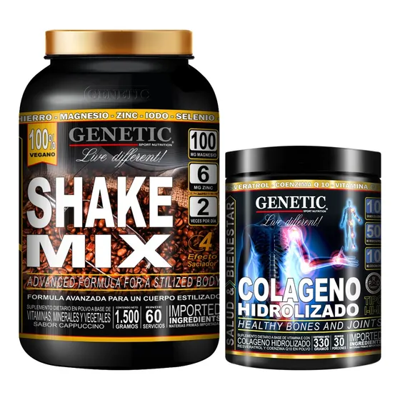 60 Días Reemplaza Comidas Colageno Resveratrol Q 10 Genetic
