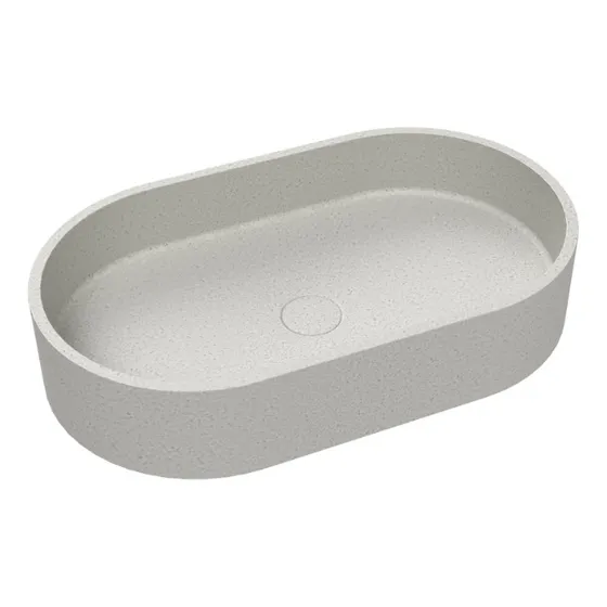 Lavabo Ovalado Microcemento Blanco Sobreponer 60x35x12cm