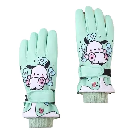 Guantes Térmicos Co Polar Para Niños Nieve Invierno Verde