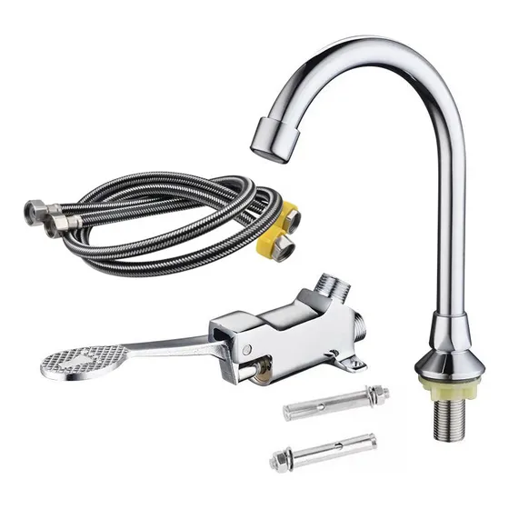 Jaju Grifo Para Lavabo Y Lavabo Con Pedal G1/2 Y Tubo De