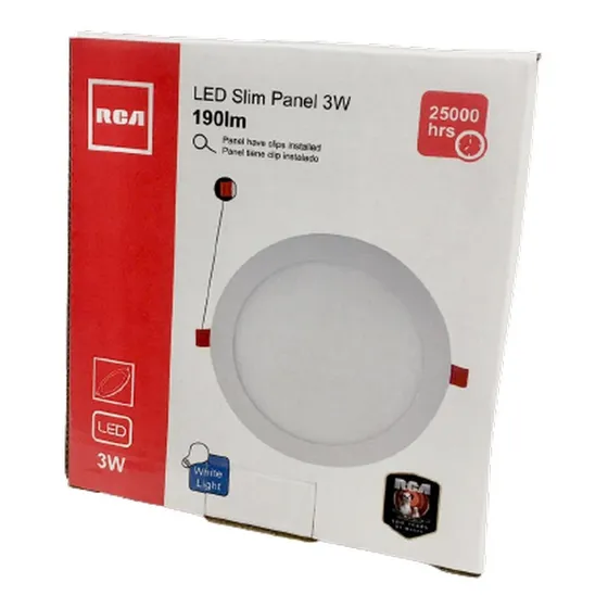 Panel Led 3w Empotrar Redondo Rca Luz Blanca - 2a Garan
