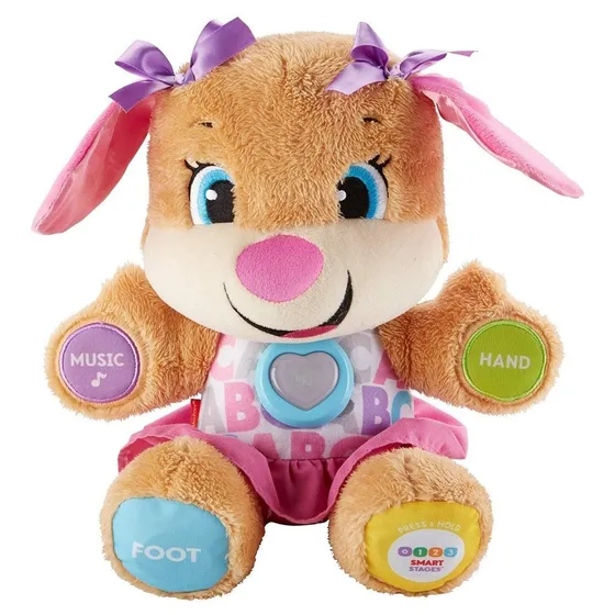 Peluche Hermanita Fisher-Price Aprende Conmigo Rosada Interactiva 30 cm