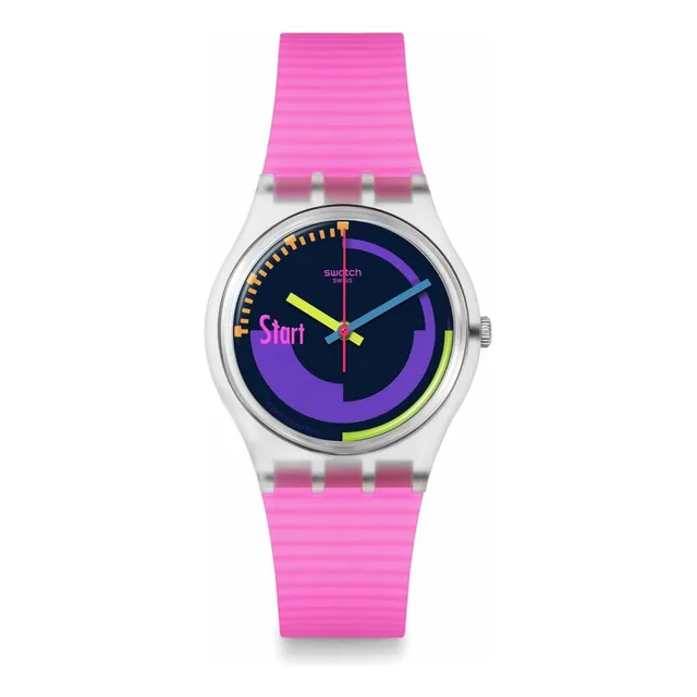Swatch Reloj Casual Transparente Neon Pink