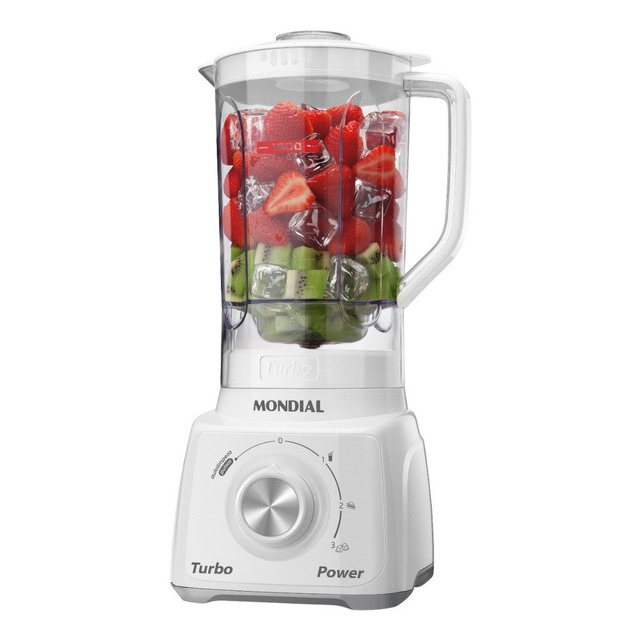 Liquidificador Turbo Power Mondial Branco/cinza 550w L-99 Wg Liquidificador Turbo Power Mondial Branco/cinza 550w L-99 Wg