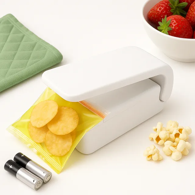 Sellador De Bolsas Al Vacío Portátil Selladora De Alimentos Blanco