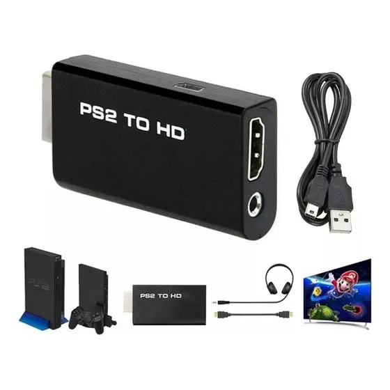 Adaptador De Vídeo Para Ps2 Hdmi Full Hd 1080p Tv Monitor