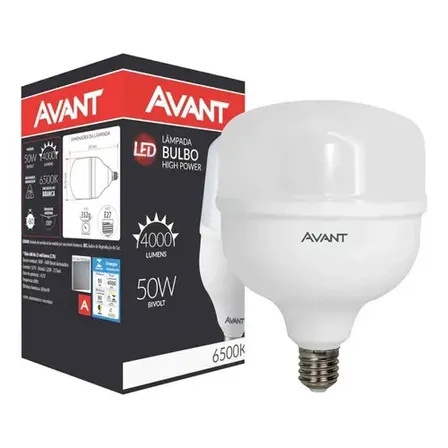 Lâmpada Led Bulbo 50w Avant: 6500k, Luz Branca Frio Led Pix 127/220v Branco