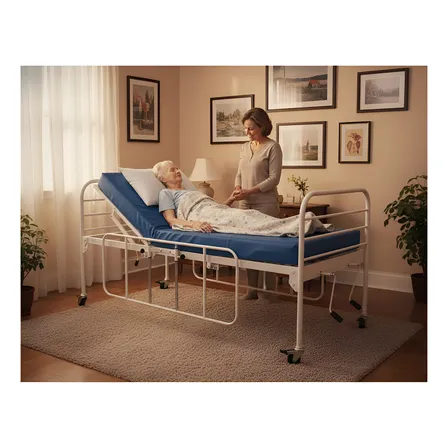 Cama Hospitalar 3 Mov Residencial 2 Manivelas Colchão Grade