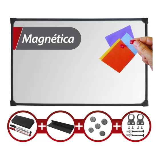 Materia Pizarra blanca magnetica pvc 60x80cm premium con accesorios