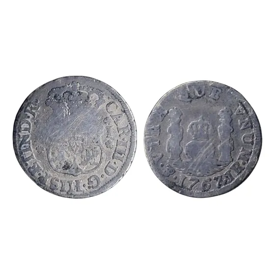 Moneda De Bolivia - Potosi 1 Real 1767 Jr Plata