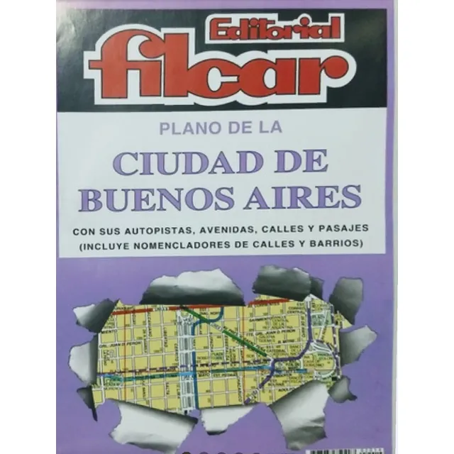 Mapa Filcar Ciudad De Buenos Aires 93 Cm X 93 Cm - Político 