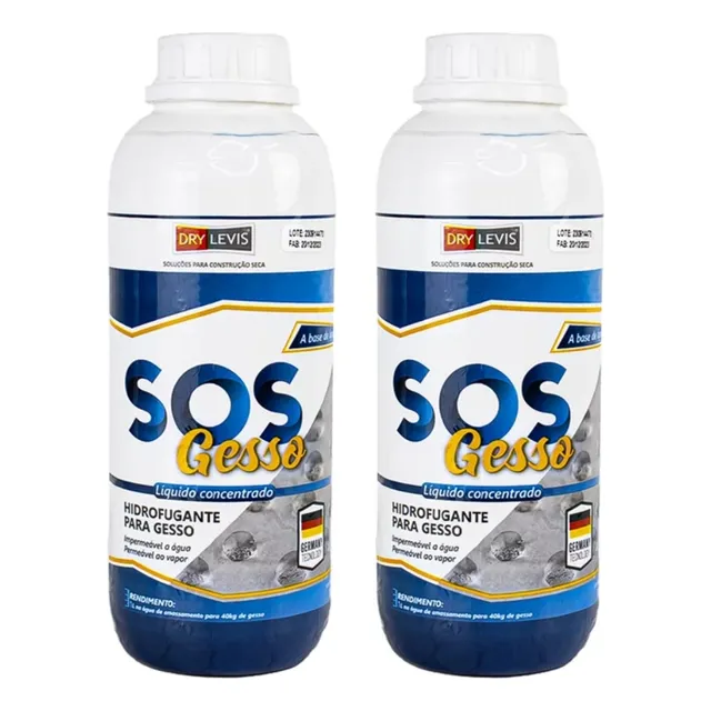 Kit Hidrofugante Gesso 2x1l  Drylevis Zero Umidade