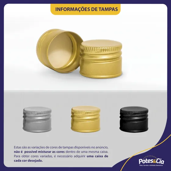 12 Garrafas Seduction 500ml Com Tampa Metálica E Lacres Cor Metálica Dourada