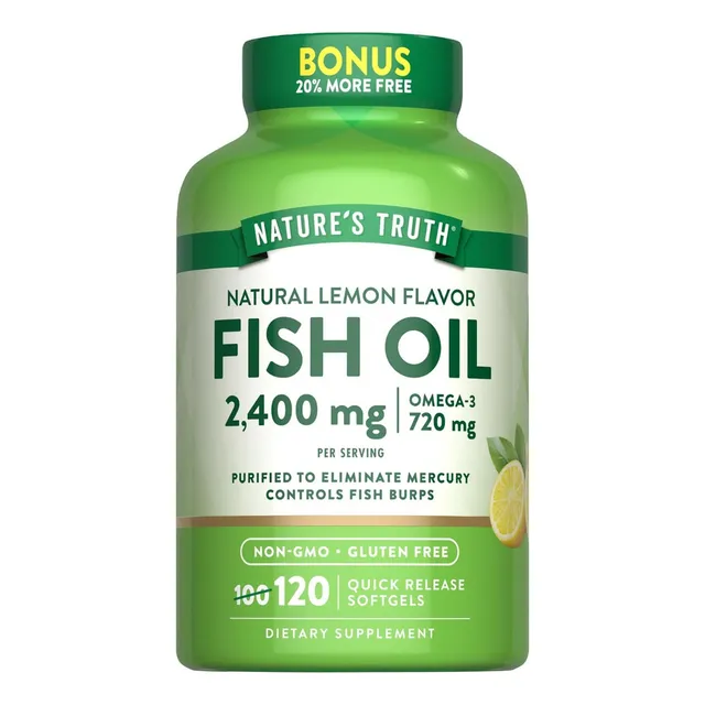 Aceite De Pescado 2400 Mg Nature's Truth 120 Cápsulas Limón