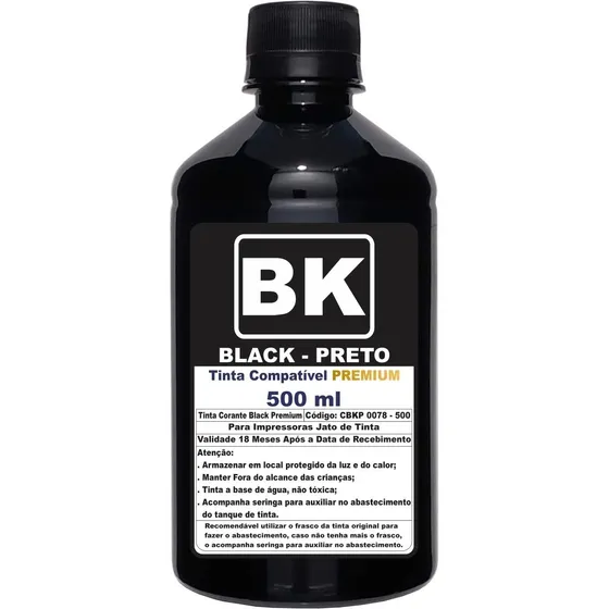 Tinta Preta 500ml Compatível Epson L3250 L3210 L3110 L3150