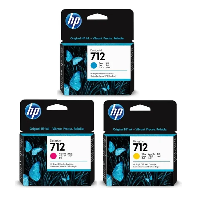 Pack 3 Tintas Hp 712 Cmy Original T210 T230 T250 T630 T650 