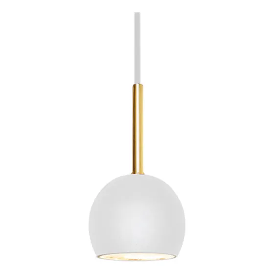 Lampara Colgante Regulable Techo Spot Bocha 9cm Luz Led Gu10 Estructura Blanco/Dorado