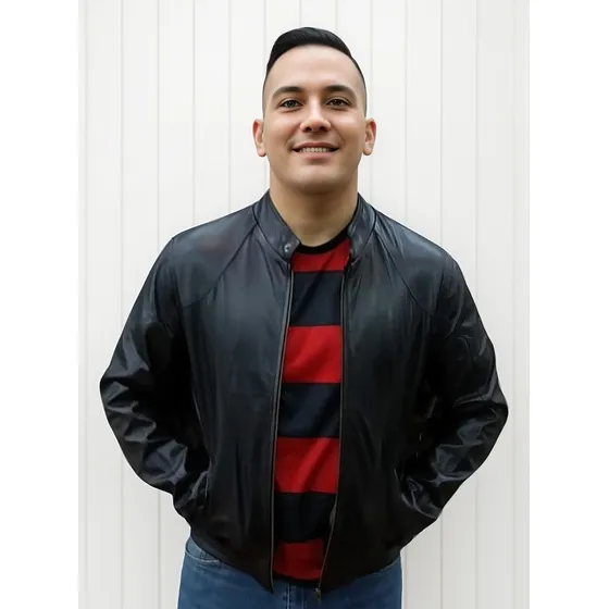 Campera Guns Leather Jordan Cuero Negro Hombre