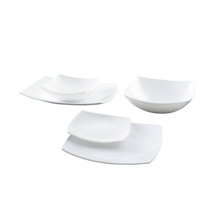 Set Vajilla 19 Platos Cuadrado Vidrio Templado Opalina Juego Set Vajilla 19 Platos Cuadrado Vidrio Templado Opalina Juego