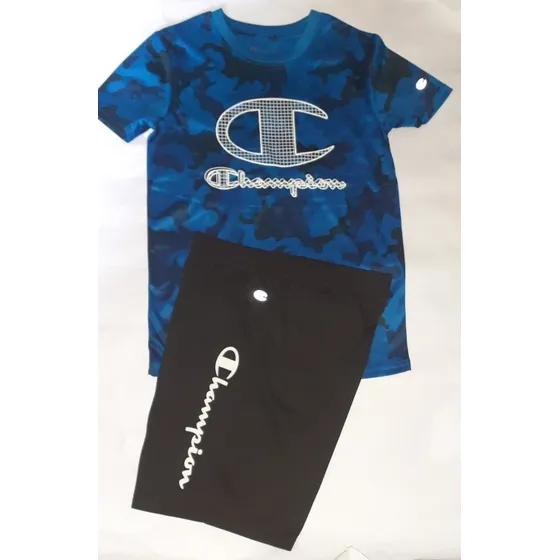 Conjunto Champions De Niño Talla 10/12 Negro/azul Rey