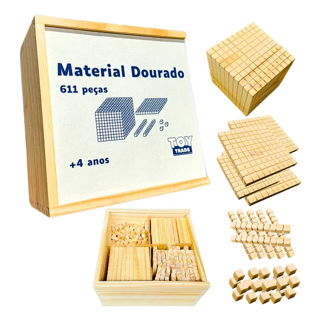 Material Dourado 611pçs Madeira Escolar Matemática Toy Trade
