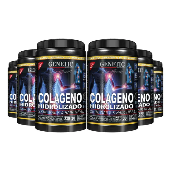 Colágeno Hidro Articulacion Resveratrol Q10 Vits C E Genetic Sabor Naranja