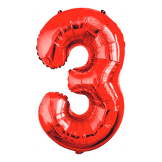 Globo Número Grande Metálico Rojo 80 Cm Elegante 32'' Globo Número Grande Metálico Rojo 80 Cm Elegante 32''