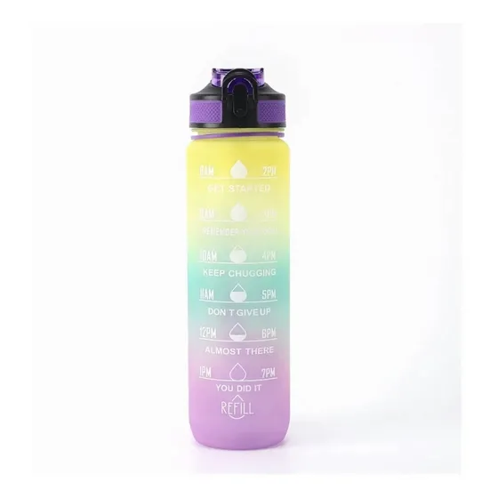 1 Litro Colorido Botella De Agua Deportiva A Prueba De Fugas