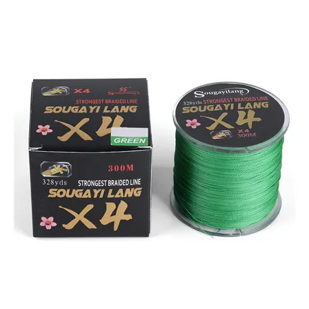 Linha De Pesca Multifilamento 300m Pe 4 Durável Cor Verde