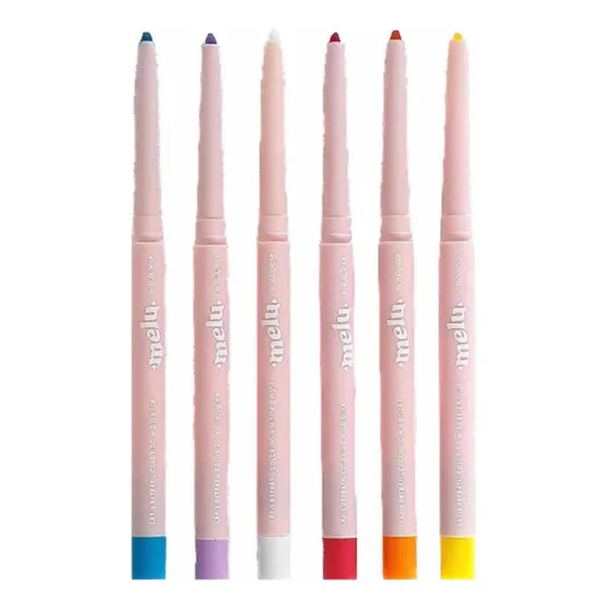 Kit Atacado Lapis Retrátil Colorido Melu Ruby Rose Efeito Matte