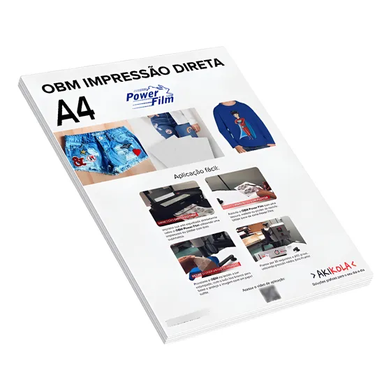 Obm Power Film A4 Impressão Direta Em Tecidos Escuros 30 Fls