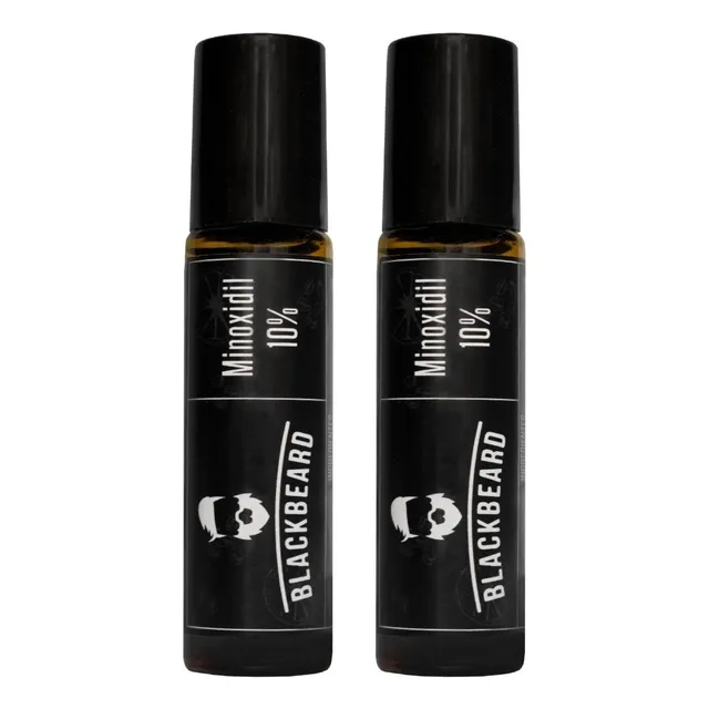 Minoxidil Al 10% Blackbeard Con Cafeína En Roll On 2 Piezas