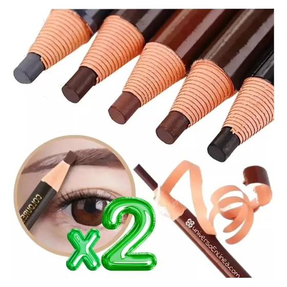 2 Lápiz Para Diseño Y Delineado De Cejas Microblading 2pz F Color Negro
