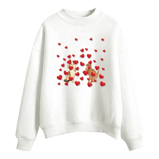Lnmuld Sudadera Holgada Manga Larga Cuello Redondo Estampado