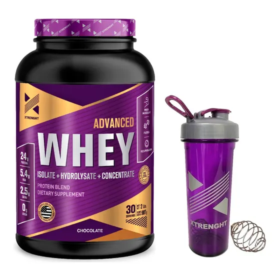 Combo Proteína Xtrenght Advanced + Shaker Pro Bpa Free 750cc