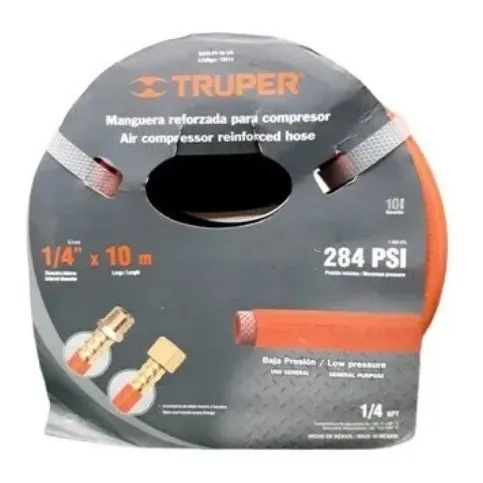Manguera Reforzada Para Compresor 1/4 X 10 Mts Marca Truper