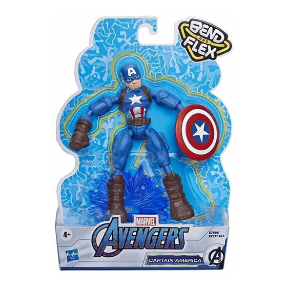 Muñecos Marvel Avengers Bend And Flex Capitan America Hasbro