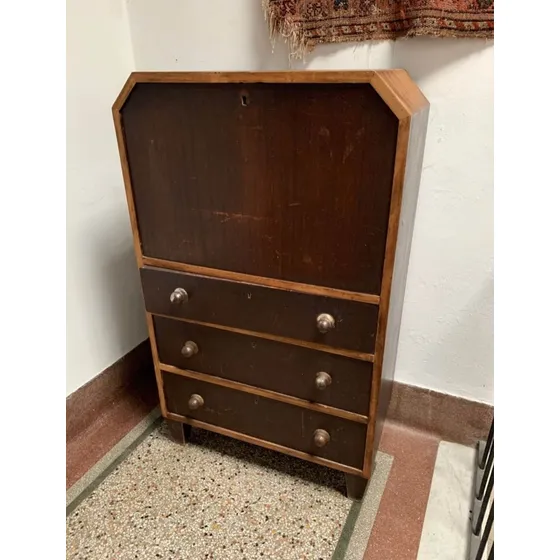 Mueble Secreter Art Deco Antiguo Con Caja Fuerte