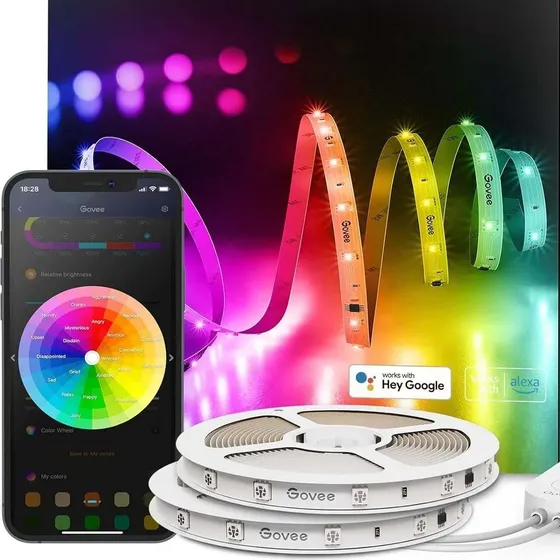 As Luzes De Faixa Led Rgbic Govee De 100 Pés Funcionam Com A Rgb