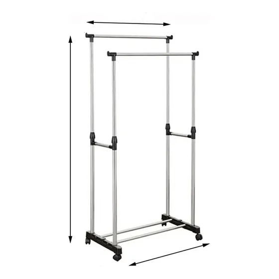Rack Perchero Estante Con Rueda Doble De Hogar Y Tienda 