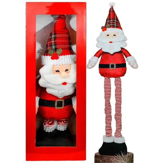 Boneco Papai Noel Extensível Decoração Natalina Natal 118cm