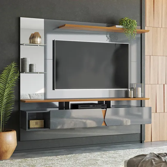 Painel Para Tv 55 Intense Cinza Perolizado/tauari Lukaliam