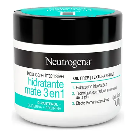 Crema Facial Neutrogena Hidratante Mate 3 En 1 - 100g