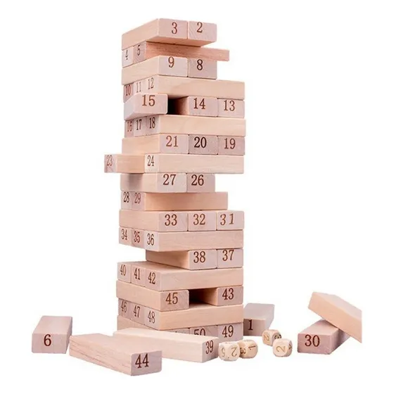 Jenga Juego Bloques De Madera 48 Piezas Para Niños Y Adultos