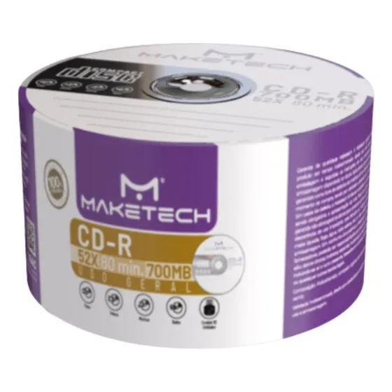 10 Mídia Virgem Cd-r Makentech 700mb 80min Com Envelopes
