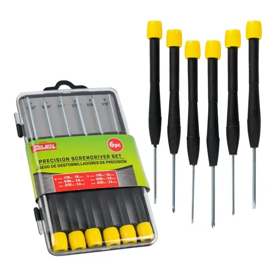Set Destornilladores Precisión 6pzas Con Estuche Plastico