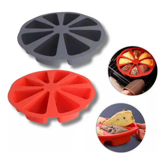 Forma De Silicone Com 8 Espaços Em Formato De Fatia Sortido