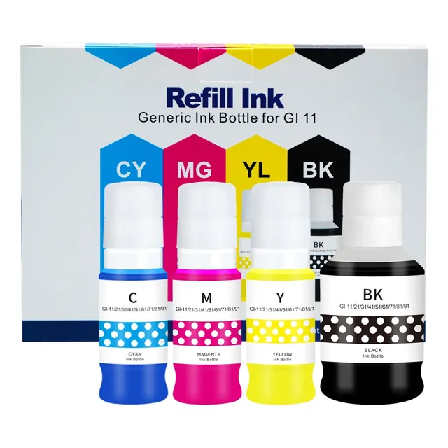 4 Tintas Para Impresoras Canon Gi-11 G11 Pixma G2160 G3160 Tinta CMYK
