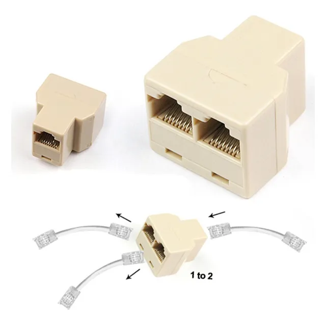 Splitter Rj45, 2x1 Duplica Señal De Red /lan Cat5 Y Cat 6